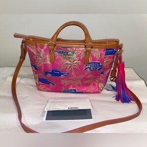 Brahmin Pink Copa Cabana Mini Arno Satchel